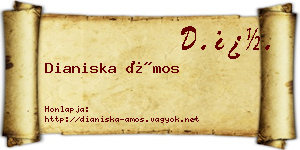 Dianiska Ámos névjegykártya